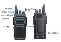 RETEVIS Walkie Talkie PMR RB617 Two-way Radio ht Communicator RB17 PTT Walkie-Talkies 2 pcs 4400mAh for Hunting Hotel Restaurant