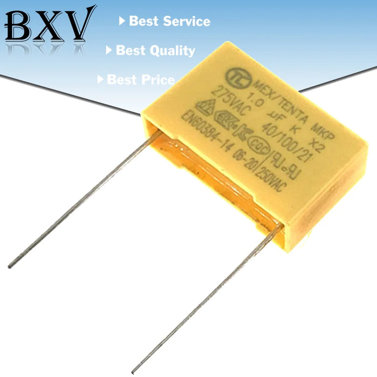10PCS 275VAC Capacitor X2 Series 0.01UF ~ 2.2UF Polypropylene Film Capacitor New 10nf 100nf 150nf 200nf 680nf 470nf 1UF