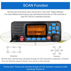Retevis RA27 VHF Marine Radio Transceiver 25W IP67 Waterproof GPS NOAA Fixed-Mount Class D DSC Marine Transceiver (USA/INT/CAN)