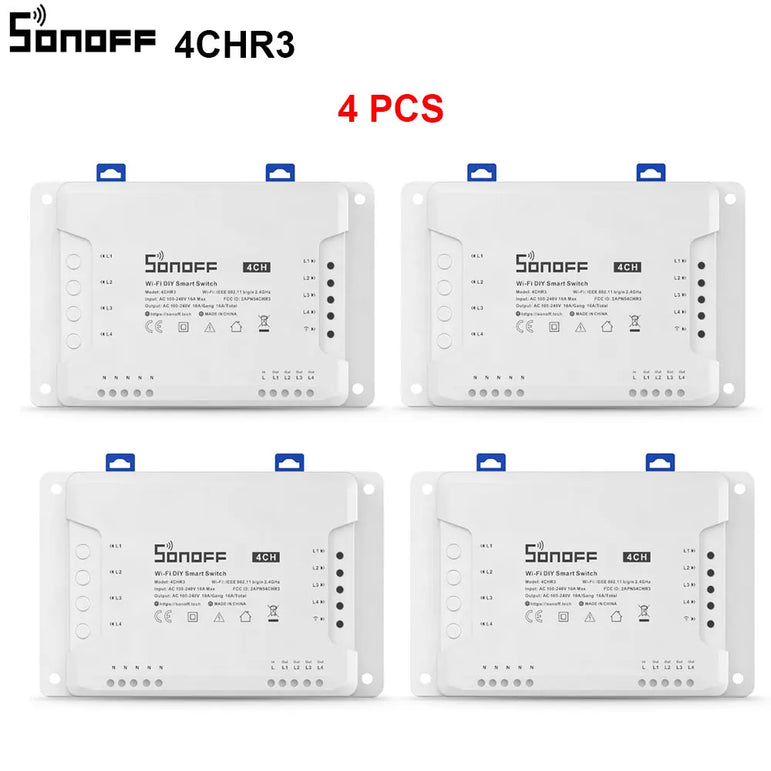 1/5 PCS Itead SONOFF 4CHR3/ PROR3 Wifi Smart Switch Module Wifi Smart Switch 433 Mhz RF Remote Control Switch Wifi 4 Gang Switch
