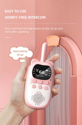 2PCS Kids Mini Walkie Talkie Rechargeable 1000mAh Handheld 0.5W 3km Radio Transceiver Interphone Child Christmas Toys Gifts