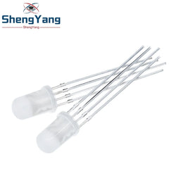 TZT 10pcs Multicolor 4pin 5mm RGB Led Diode Light Lamp Tricolor Round Common Anode LED F5 Light Emitting Diode Red Green Blue
