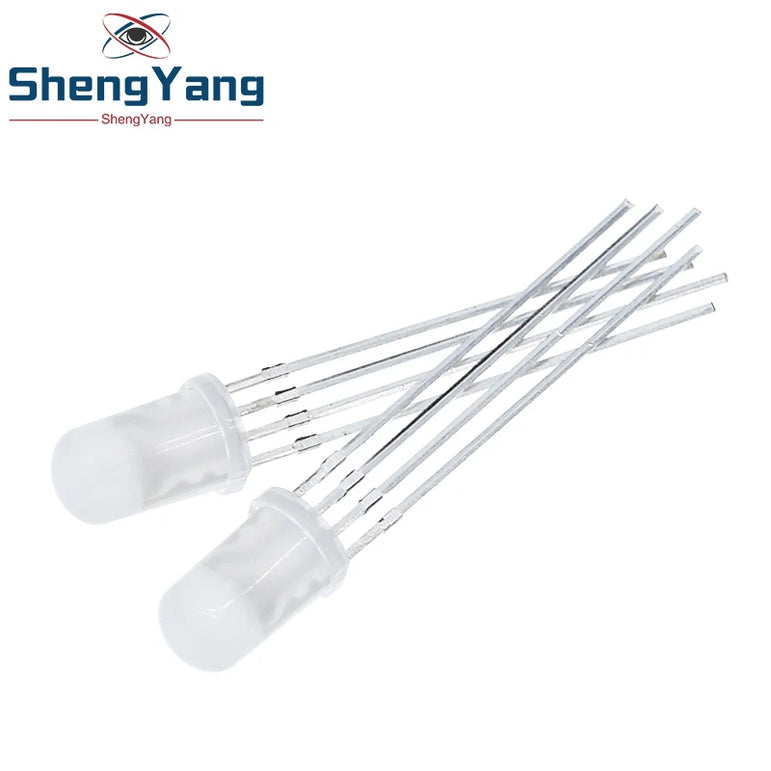 TZT 10pcs Multicolor 4pin 5mm RGB Led Diode Light Lamp Tricolor Round Common Anode LED F5 Light Emitting Diode Red Green Blue