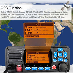 Retevis RA27 VHF Marine Radio Transceiver 25W IP67 Waterproof GPS NOAA Fixed-Mount Class D DSC Marine Transceiver (USA/INT/CAN)