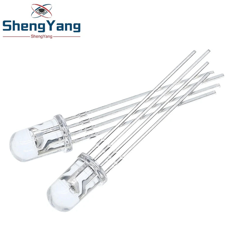 TZT 10pcs Multicolor 4pin 5mm RGB Led Diode Light Lamp Tricolor Round Common Anode LED F5 Light Emitting Diode Red Green Blue