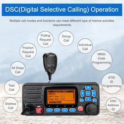Retevis RA27 VHF Marine Radio Transceiver 25W IP67 Waterproof GPS NOAA Fixed-Mount Class D DSC Marine Transceiver (USA/INT/CAN)