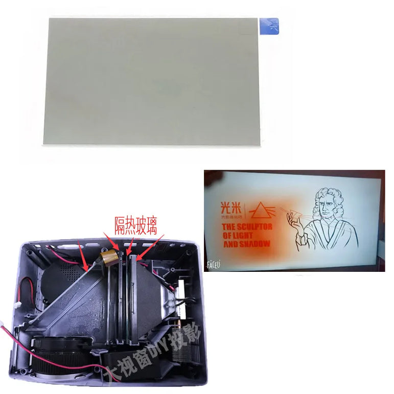 4 Inch LED Projector Film Heat Insulation Glass Repair Projector General Heat Insulation Glass Polarizing Yellow Screen Repair