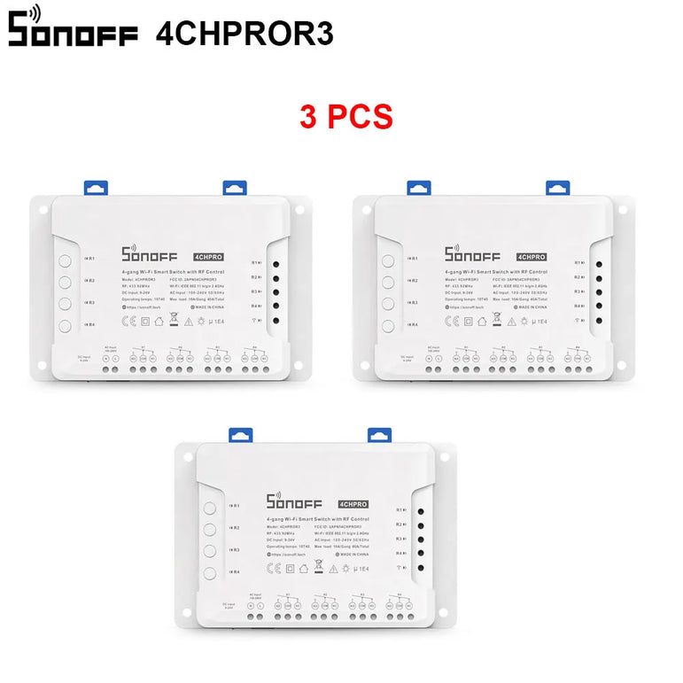 1/5 PCS Itead SONOFF 4CHR3/ PROR3 Wifi Smart Switch Module Wifi Smart Switch 433 Mhz RF Remote Control Switch Wifi 4 Gang Switch