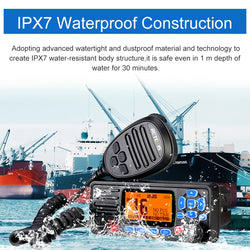 Retevis RA27 VHF Marine Radio Transceiver 25W IP67 Waterproof GPS NOAA Fixed-Mount Class D DSC Marine Transceiver (USA/INT/CAN)