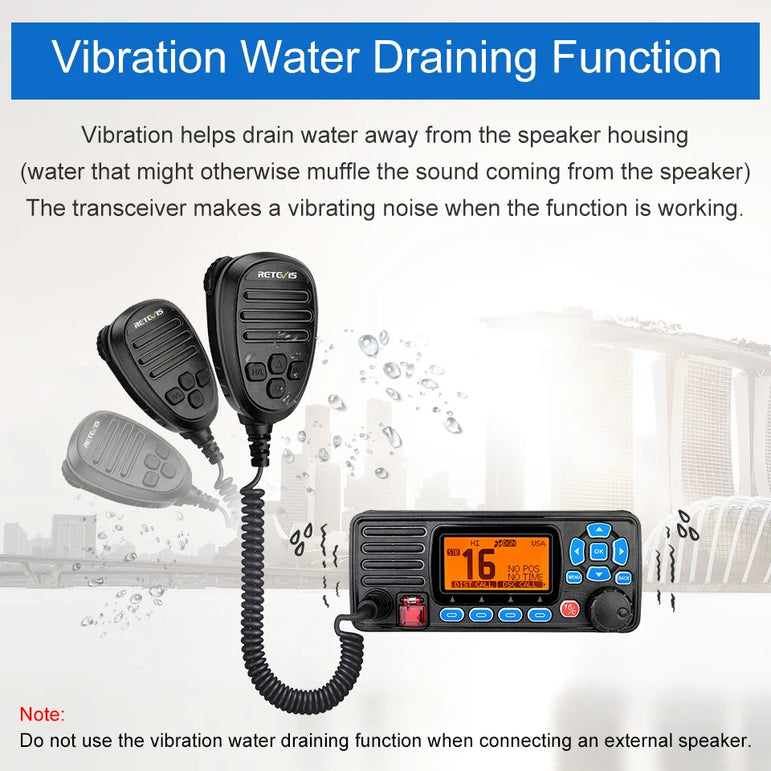 Retevis RA27 VHF Marine Radio Transceiver 25W IP67 Waterproof GPS NOAA Fixed-Mount Class D DSC Marine Transceiver (USA/INT/CAN)