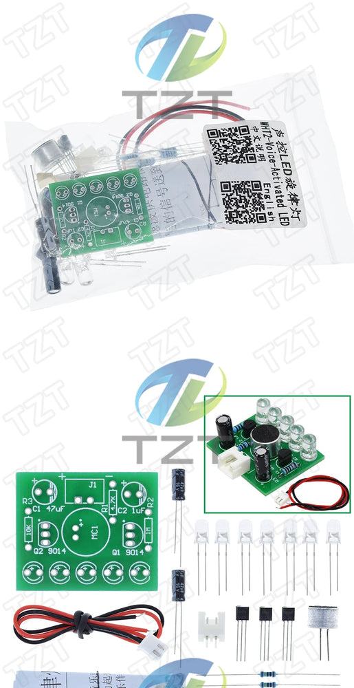TZT 3V-5.5V Voice Activated Control Lamp LED Melody Light Module DIY Electronic Funny Kit Production Suite Learning Board