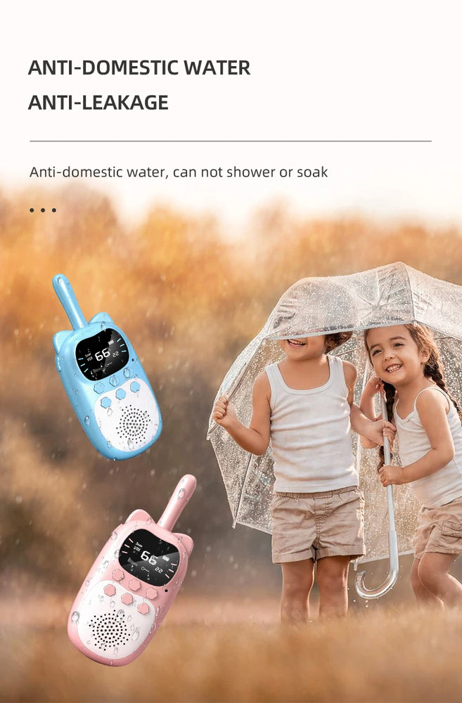 2PCS Kids Mini Walkie Talkie Rechargeable 1000mAh Handheld 0.5W 3km Radio Transceiver Interphone Child Christmas Toys Gifts
