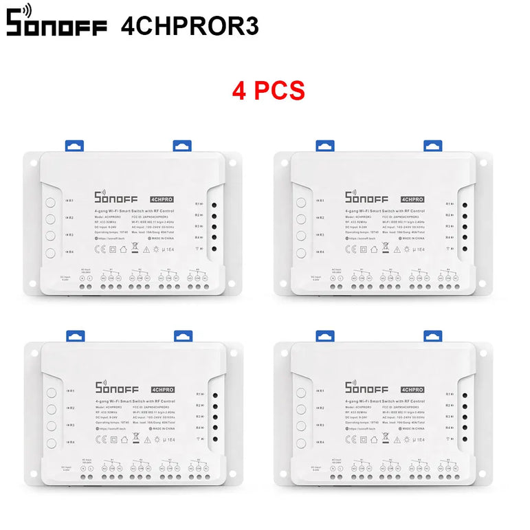 1/5 PCS Itead SONOFF 4CHR3/ PROR3 Wifi Smart Switch Module Wifi Smart Switch 433 Mhz RF Remote Control Switch Wifi 4 Gang Switch