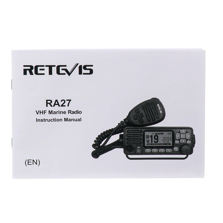 Retevis RA27 VHF Marine Radio Transceiver 25W IP67 Waterproof GPS NOAA Fixed-Mount Class D DSC Marine Transceiver (USA/INT/CAN)