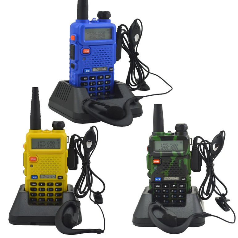 Baofeng Walkie Talkie UV-5R Dualband Two Way Radio VHF/UHF 136-174MHz & 400-520MHz FM Portable Transceiver with Earpiece