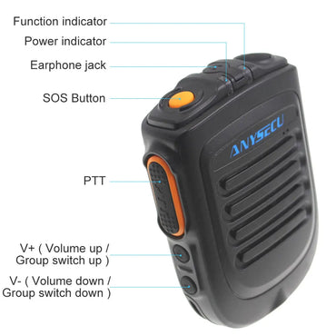 Wireless PTT Bluetooth Handsfree Speaker B01 Microphone for POC Android Network Radio Walkie Talkie Phone Work With Zello PTT