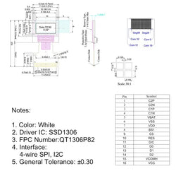 0.42” 0.42 Inch White OLED Display LCD Screen Module Full View LED 3.3V SSD1306 72X40 Serial 72*40 I2C IIC/SPI Interface