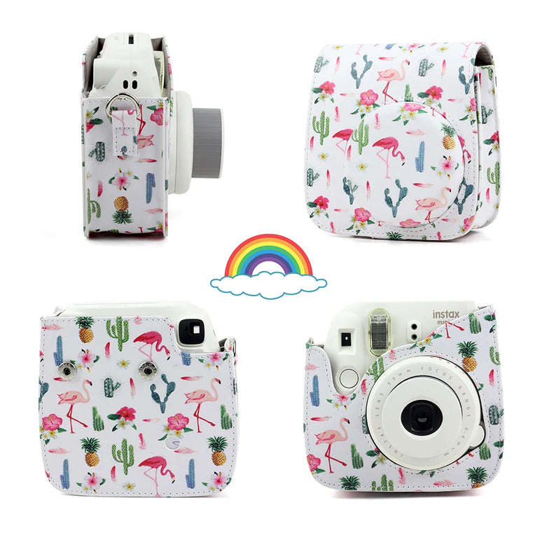 Fujifilm Instax Mini Camera Case Bag PU Leather Cover with Shoulder Strap For Instax Mini 9 Mini 8 Mini 11 Instant Film Cameras