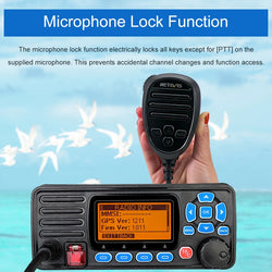 Retevis RA27 VHF Marine Radio Transceiver 25W IP67 Waterproof GPS NOAA Fixed-Mount Class D DSC Marine Transceiver (USA/INT/CAN)