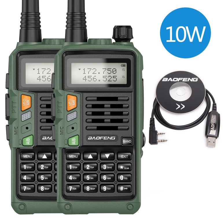 1/2PCS BaoFeng UV-S9 PLUS Waterproof Walkie Talkie 10W Powerful CB Radio Long Range Portable Two Way Radio for hunting travel