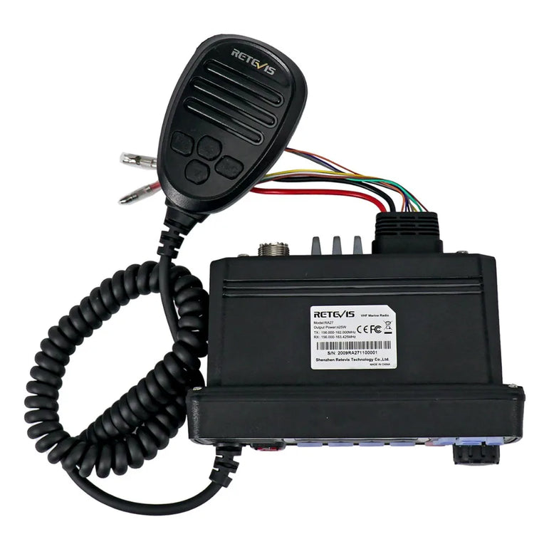 Retevis RA27 VHF Marine Radio Transceiver 25W IP67 Waterproof GPS NOAA Fixed-Mount Class D DSC Marine Transceiver (USA/INT/CAN)