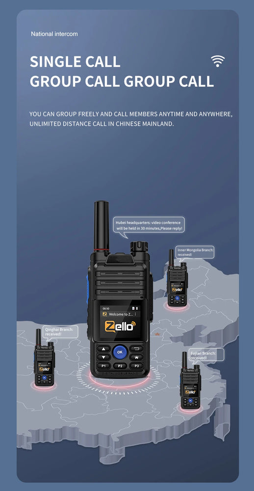 Earphones Desktop Charger 4G Gps Zello Walkie Talkie Long Range Mobile Ham POC Radio Amateur Android Walkie Talkie 50km 100 km