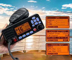 Retevis RA27 VHF Marine Radio Transceiver 25W IP67 Waterproof GPS NOAA Fixed-Mount Class D DSC Marine Transceiver (USA/INT/CAN)
