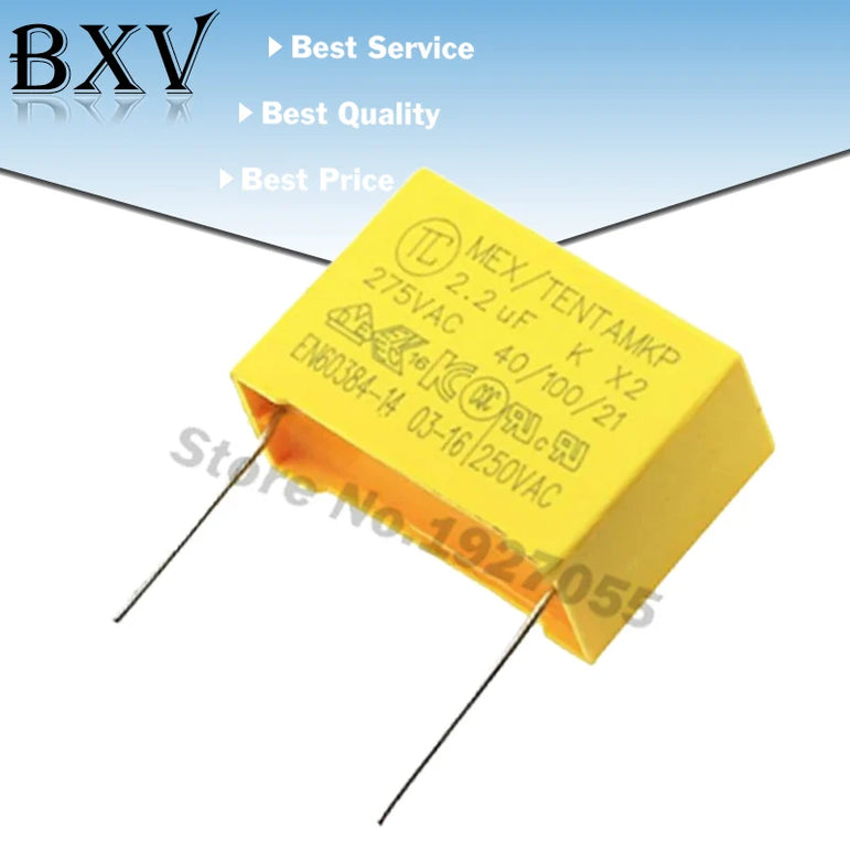 10PCS 275VAC Capacitor X2 Series 0.01UF ~ 2.2UF Polypropylene Film Capacitor New 10nf 100nf 150nf 200nf 680nf 470nf 1UF