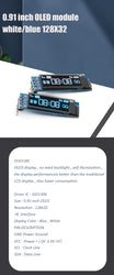 0.91 inch OLED module 0.91" white/blue OLED 128X32 OLED LCD LED Display Module 0.91" IIC Communicate