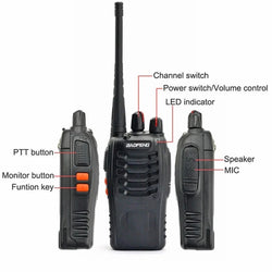 4PCS Original Baofeng BF888S Walkie Talkie 5W BF-888S 5KM UHF 400-470MHZ Transceiver Portable Two Way Radio BF 888S Intercom
