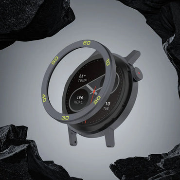 Stylish Metal Bezel Ring Replacement Case Cover for CMF by Nothing Watch Pro 2 with Tempered Glass Protector