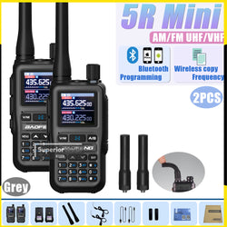 1/2PCS Baofeng UV-5R Mini Walkie Talkie Bluetooth Programming Type-C Dual PTT Lightweight 999 Channels Flashlight Frequency Copy
