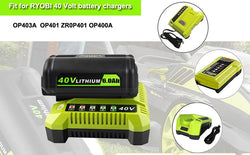 JYJZPB 6.0Ah 40V Battery Replacement for Ryobi Compatible with Ryobi 40V Lithium-Ion Rapid Charger 40V and Cordless Power Tools