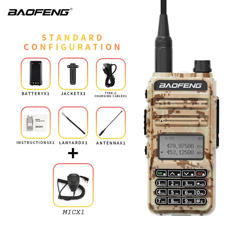 Baofeng RD-K5 Ham Walkie Talkie High Gain Antenna Encryption Anti-interference Air Band 108-136 Mhz 5-10KM Uhf Vhf Two Way Radio