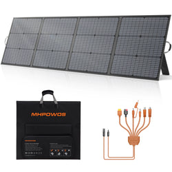 MHPOWOS 40V 220W Foldable Solar Panel, Waterproof IP67 Mobile Solar Charger for Power Supply, Laptop, Solar Generator, Fishing
