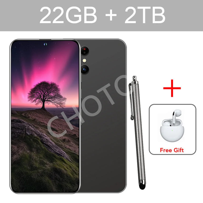 2025 New S+ 24 Ultra Original Intelligent 5G Dual Card Dual Standby Android 14 System 22GB+2TB Global Version 8000mAh Battery