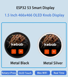 OLED ESP32 S3 LVGL Ar-duino 1.5 Inch 466*466 Circular Knob Rotary Switch Round Touch 1.5 Inch IPS OLED Display with Wifi bles