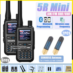 1/2PCS Baofeng UV-5R Mini Walkie Talkie Bluetooth Programming Type-C Dual PTT Lightweight 999 Channels Flashlight Frequency Copy