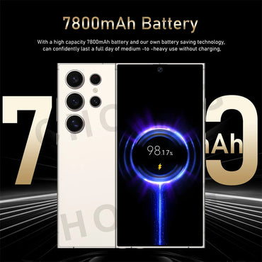 SMS 24 Ultra High-end Mobile Phone 16GB+1TB Cellphone 7800mAh Global Version HD Cell Phone 5G Dual SIM Smartphone Face Unlocked