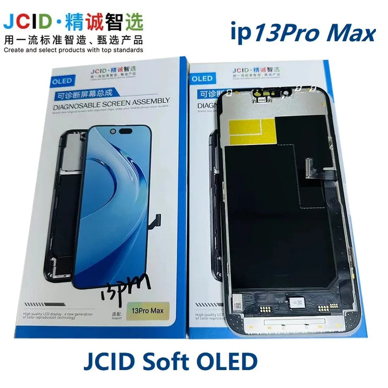 JCID OLED Screen Diagnosable Assembly NEW Soft Hard FHD Touch Display Pantalla For iphone 12 13 15 16 Without IC Removal No Pop