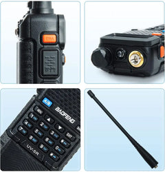 Baofeng UV-5R 8W Long Range Walkie Talkie 3800mAh Type-c Ham Amateur Communication Two Way Radio for Adults Camping