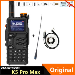 Baofeng K5 Pro Max Walkie Talkie 12W High Capacity UHF VHF AM FM Two Way Radio UVK5 Full Band LCD Noise Reduction DTMF Ham Radio