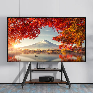 Adjustable Height Rolling Floor TV Stand Industrial Television TV Mount for 40-75 LCD LED Max Load 80KG