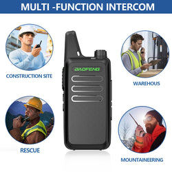 2PCS Mini Walkie Talkie Baofeng BF-T20 PortableTwo Way Radio Charging USB VOX For BF-C9 BF-888S KD-C1 for Station Hotel Hunting