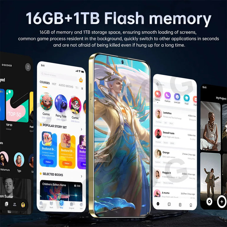 New SMS 24 Ultra Mobile Phones 22GB+2TB Global Version Smartphone 5G Dual Sim Android Cellphones Snapdragon 8 gen 3 Cell Phone