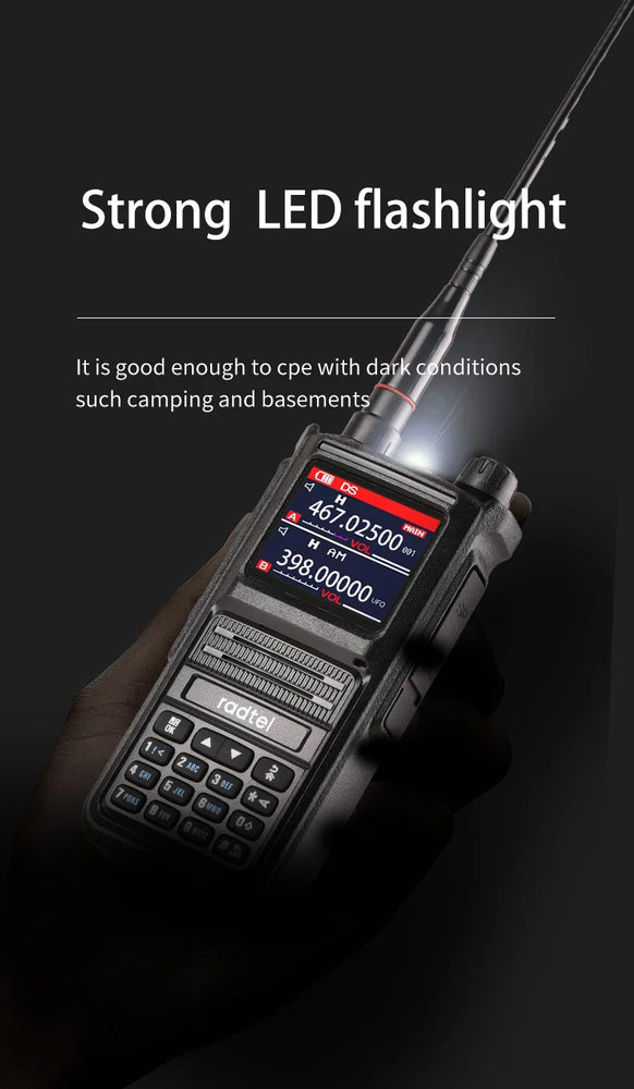 Radtel RT-470X Full Band Ham Radio 256 Channel Air Band Two Way Radio USB-C Aviation NOAA Police Marine Amateur HT Scanner Roger