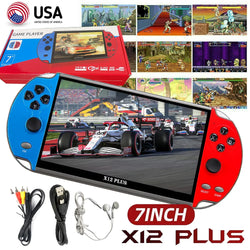 X12 Plus Handheld Game Console 7.1 inch HD Screen Handheld Portable Video Player Built-in 10,000 Classic Video Games Console