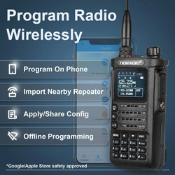 TIDRADIO 10W Walkie Talkie long range Portable Radio connection cell Phone Outdoor Programming Two Way Commutator TD-H8 VHF UHF