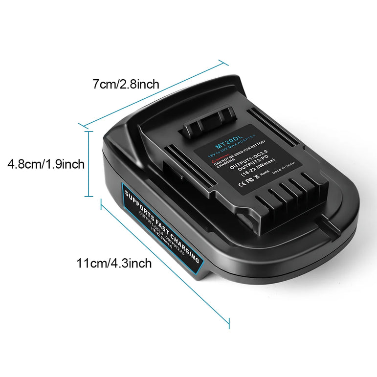 Waitley Battery Adapter for Makita 18V conversion compatible with Dewalt 18V / 20V Power Tool Batteries Accessories DCB200
