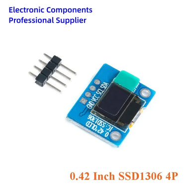 0.42” 0.42 Inch White OLED Display LCD Screen Module Full View LED 3.3V SSD1306 72X40 Serial 72*40 I2C IIC/SPI Interface